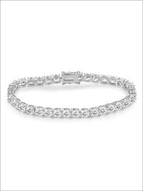 5MM Tennis Bracelet 18K White/Yellow Gold Plated Round Cubic Zirconia